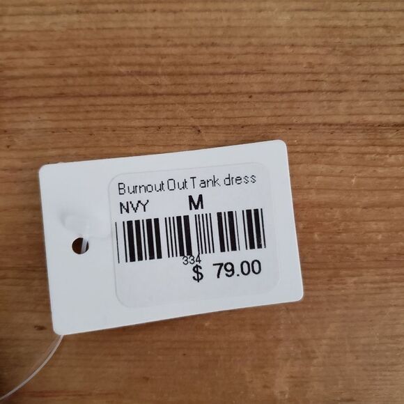 Jordan Taylor Medium Navy Blue Sheer Striped Sleeveless Swim Coverup NWT - Picture 6 of 6